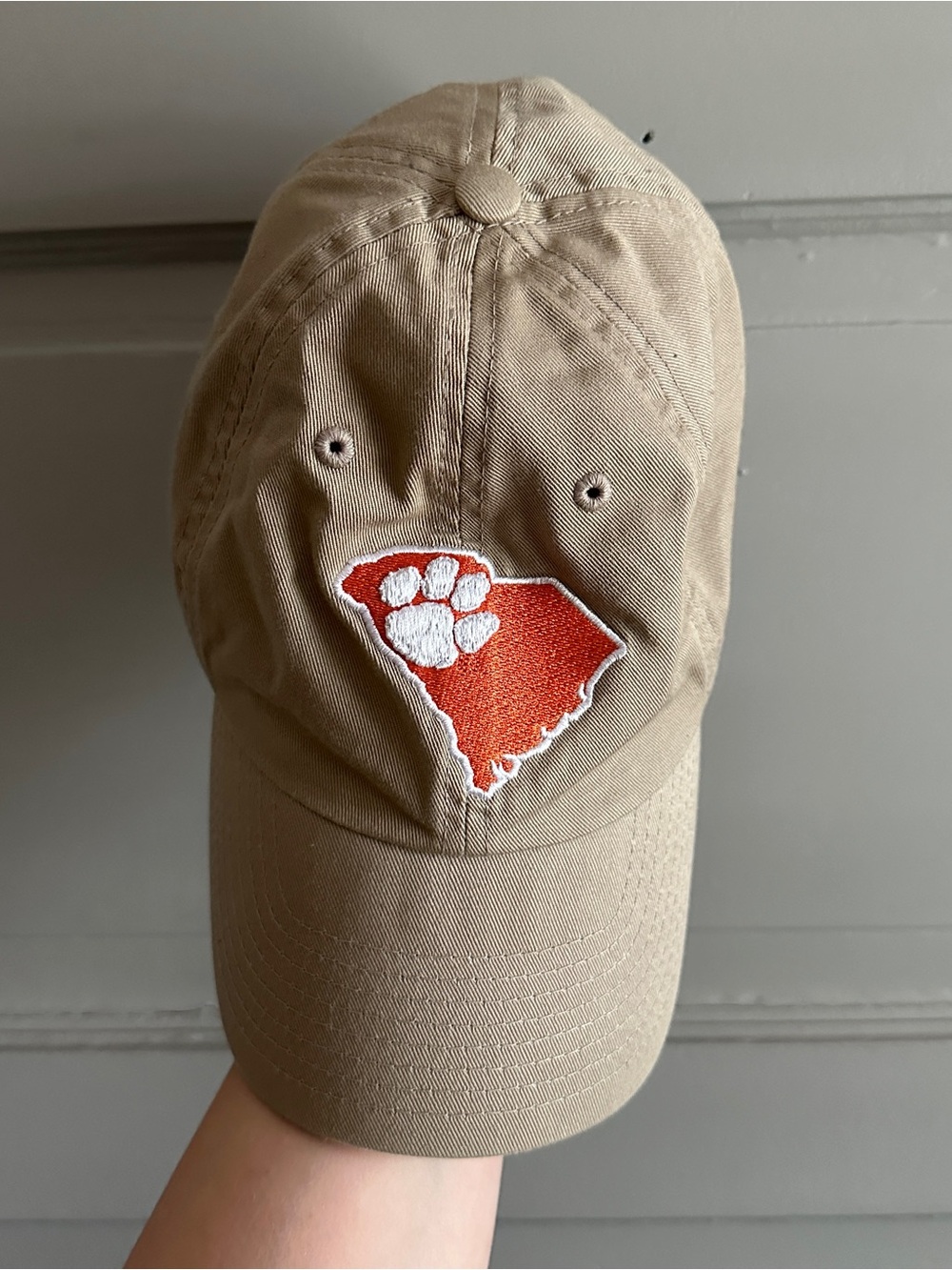 Clemson SC Khaki Tan Baseball Cap